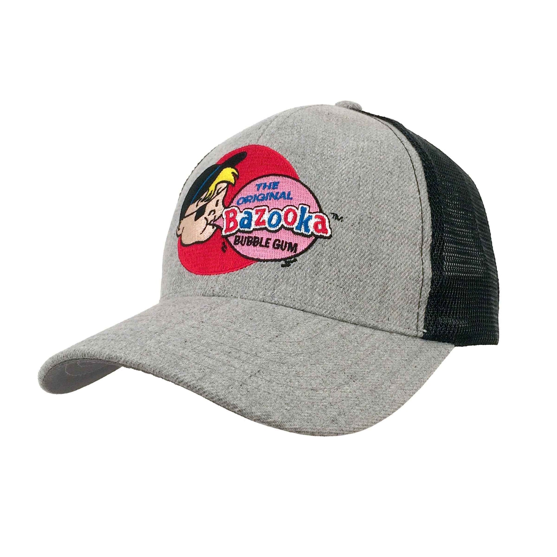 Bazooka Joe Bubble Gum Embroidered Trucker Hat | Gray & Black