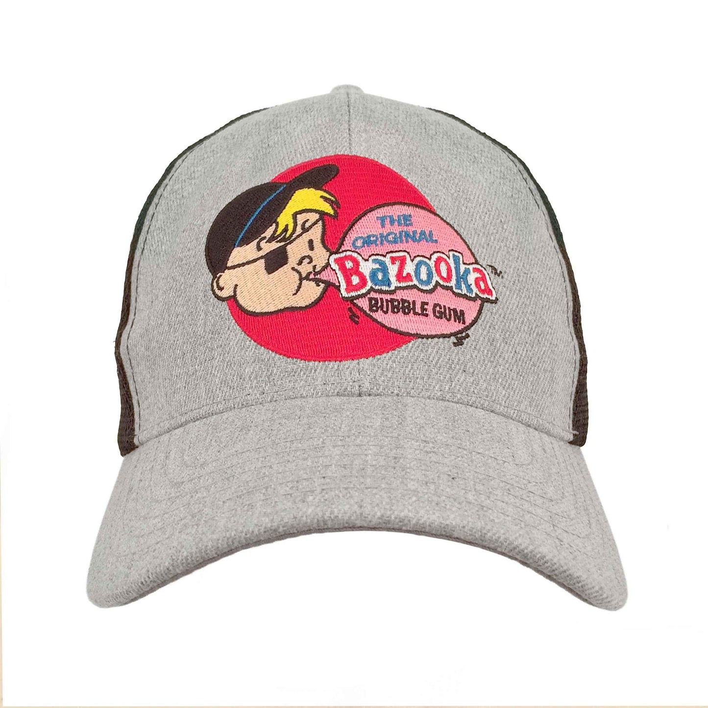 Bazooka Joe Bubble Gum Embroidered Trucker Hat | Gray & Black
