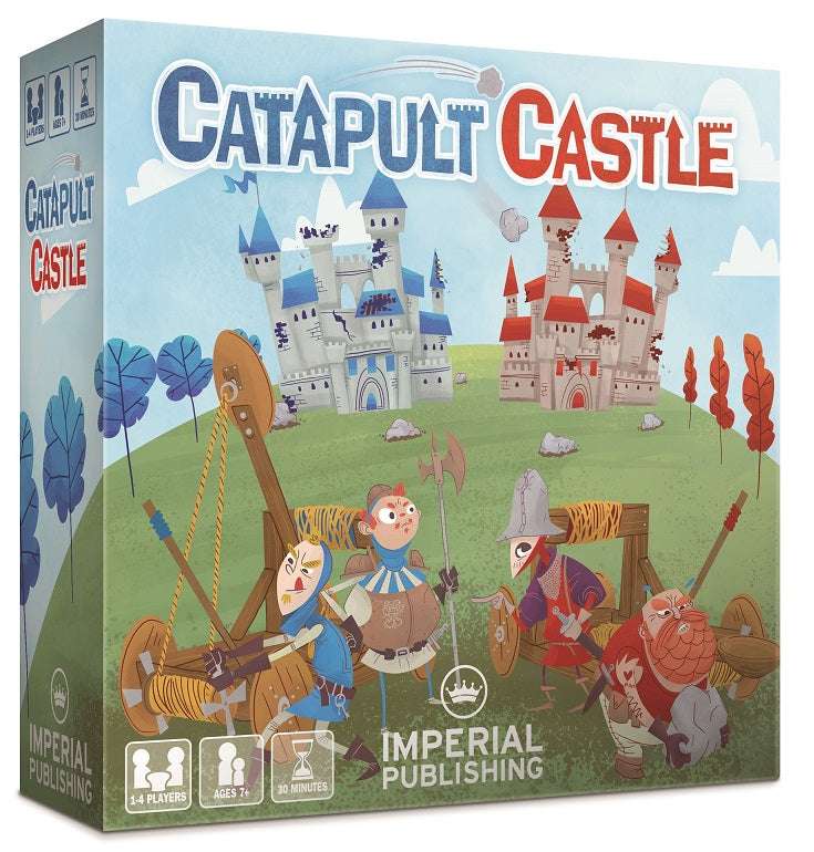 Catapult Castle board game box with medieval castle artwork and catapult theme