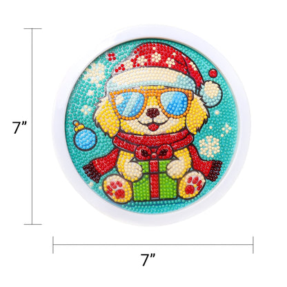 Diamond Art Kit | Christmas Themes – Santa, Puppy & Unicorn | Ages 6+ - Niksstuff