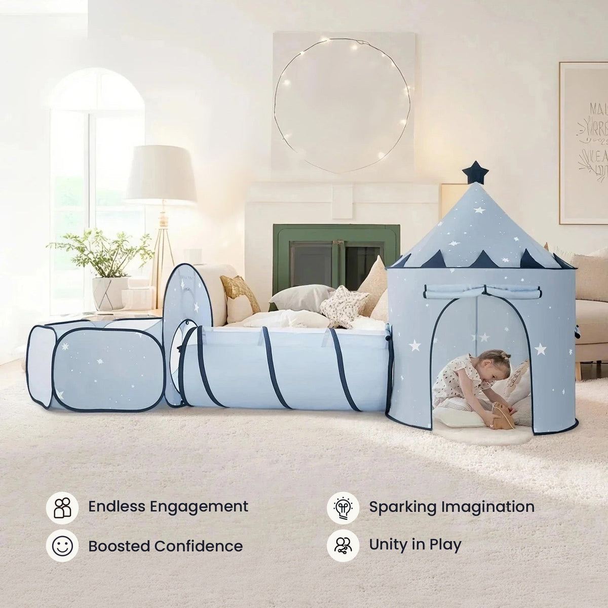 Tiny Land 3-in-1 Play Tunnel, Tent and Ball Pit Set