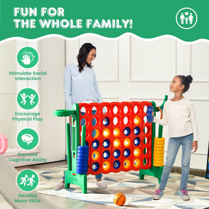 2.5 ft 4-to-Score Giant Game Set with Basketball Hoop and Toss Rings