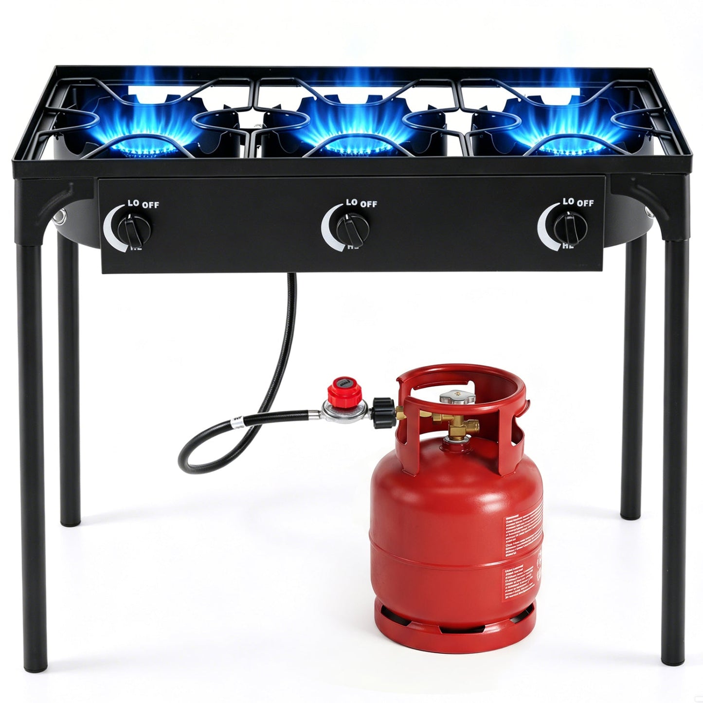 3-Burner Propane Camping Stove – 240,000 BTU, 660 lb Capacity