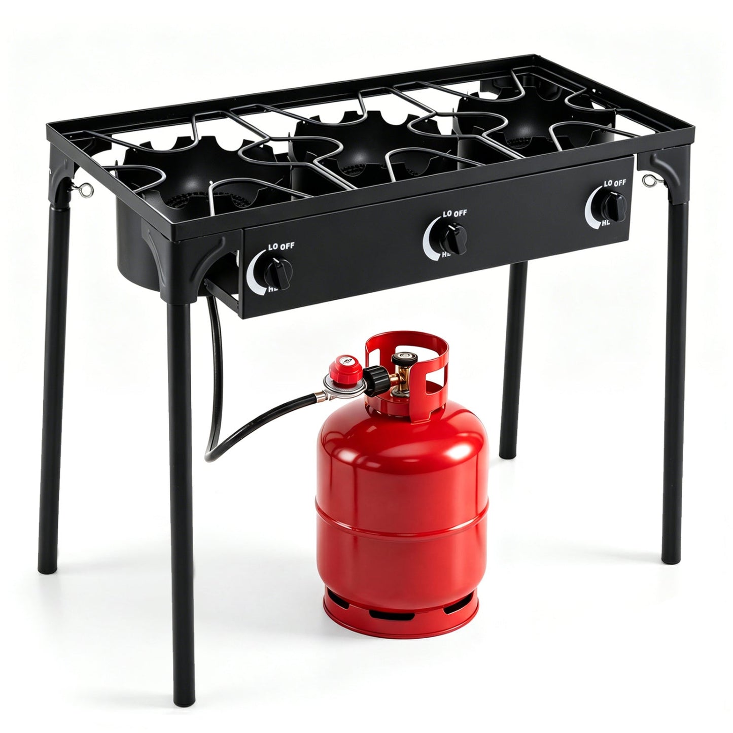 3-Burner Propane Camping Stove – 240,000 BTU, 660 lb Capacity