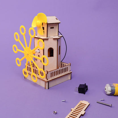 DIY Bubble Machine Kit | Motors & Gears STEM Toy for Kids Ages 6+ - Niksstuff