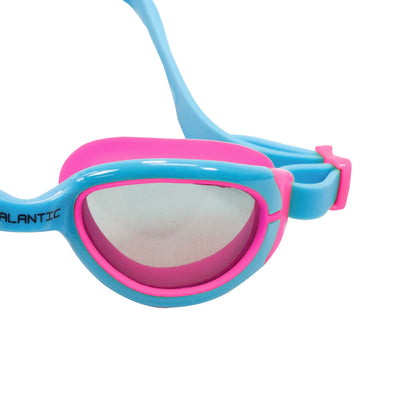 Palantic Jr. Silicone Swim Goggles | Anti-Fog Lenses | Kids & Narrow-Face Adults | Blue/Pink - Niksstuff