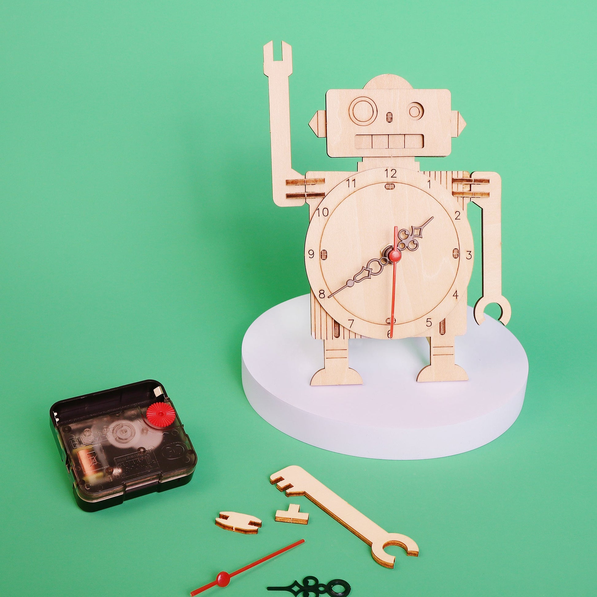 Robot Clock DIY Kit | Personalized STEM Toy for Kids Ages 6+ - Niksstuff