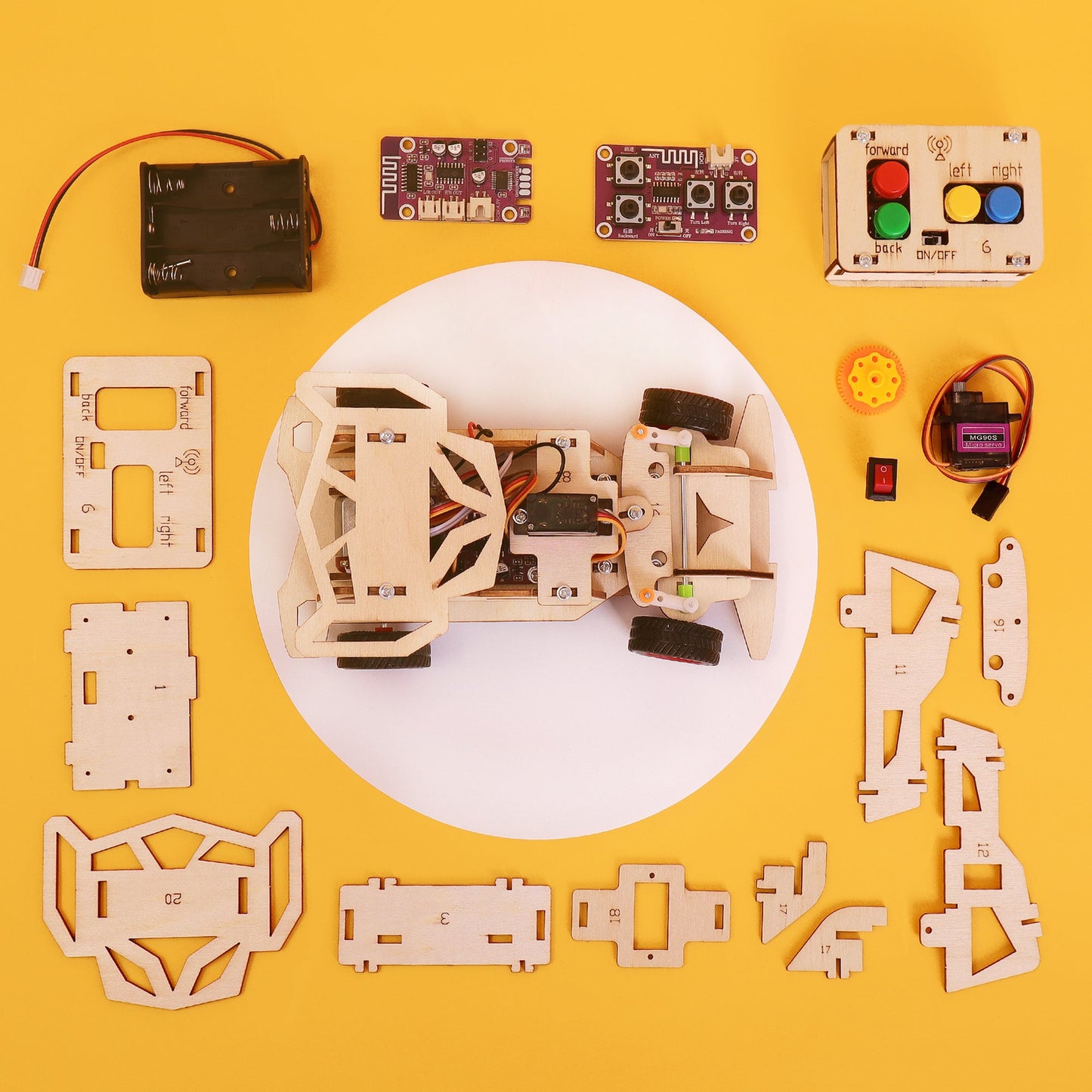 Steering RC Car DIY Kit | Advanced STEM Toy for Kids Ages 12+ - Niksstuff