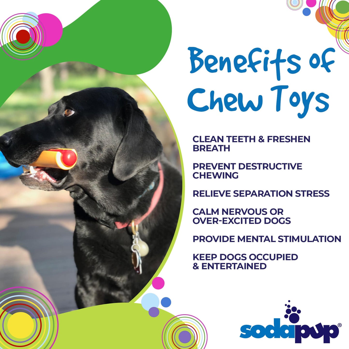 SodaPup Hot Dog Nylon Chew Toy for Aggressive Chewers | USA Made - Niksstuff