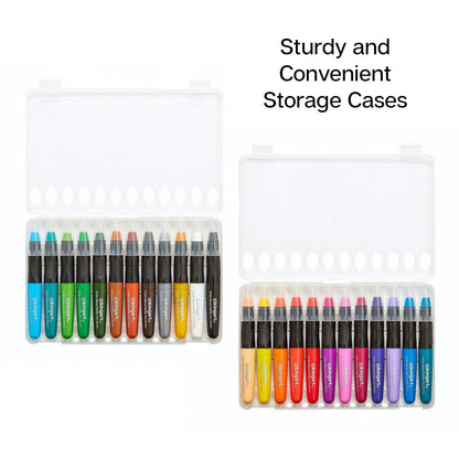 Kingart Mixed Media Gel Stick Watercolor Crayons - 24 Colors