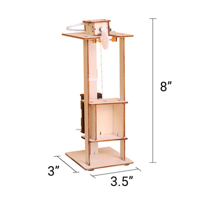 Electric Elevator DIY Kit | Motors & Pulleys STEM Toy for Kids 8+ - Niksstuff