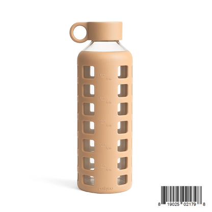 Purifyou Borosilicate Glass Water Bottle with Silicone Sleeve