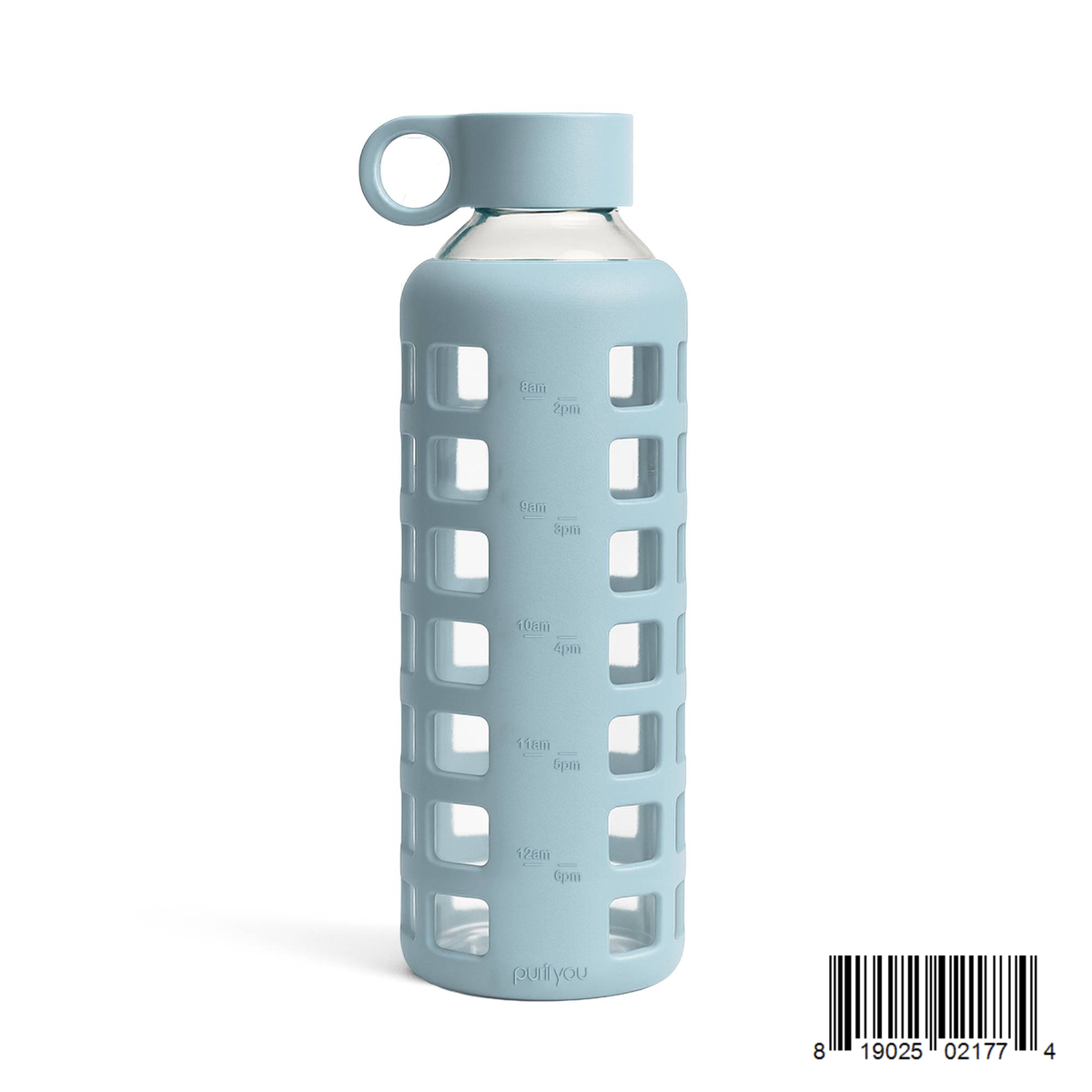 Purifyou Borosilicate Glass Water Bottle with Silicone Sleeve