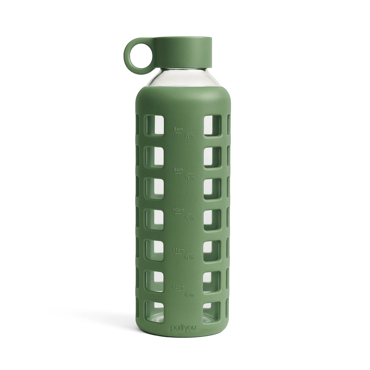Purifyou Borosilicate Glass Water Bottle with Silicone Sleeve