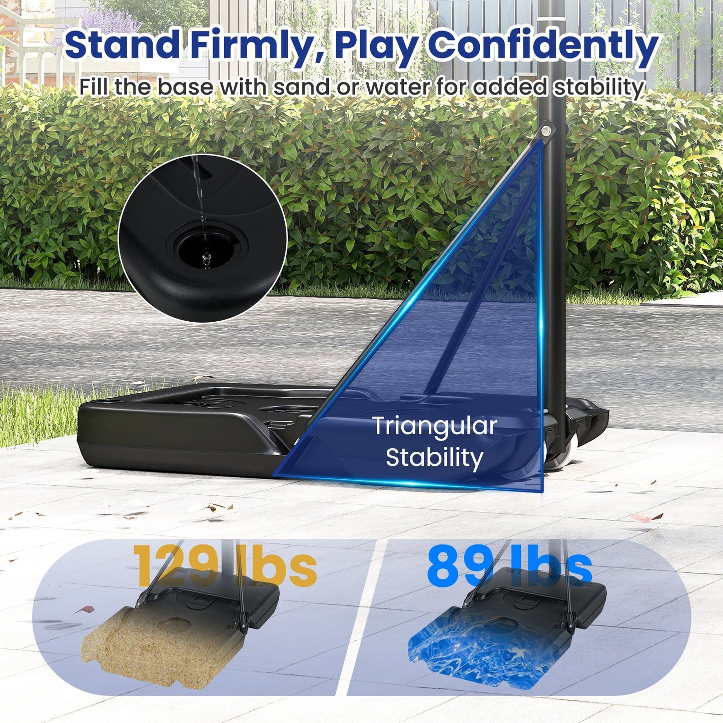 Portable Basketball Hoop | 3.3–10 ft | 18-Level Adjust | PC Backboard | Fillable Base | Wheels | Indoor & Outdoor