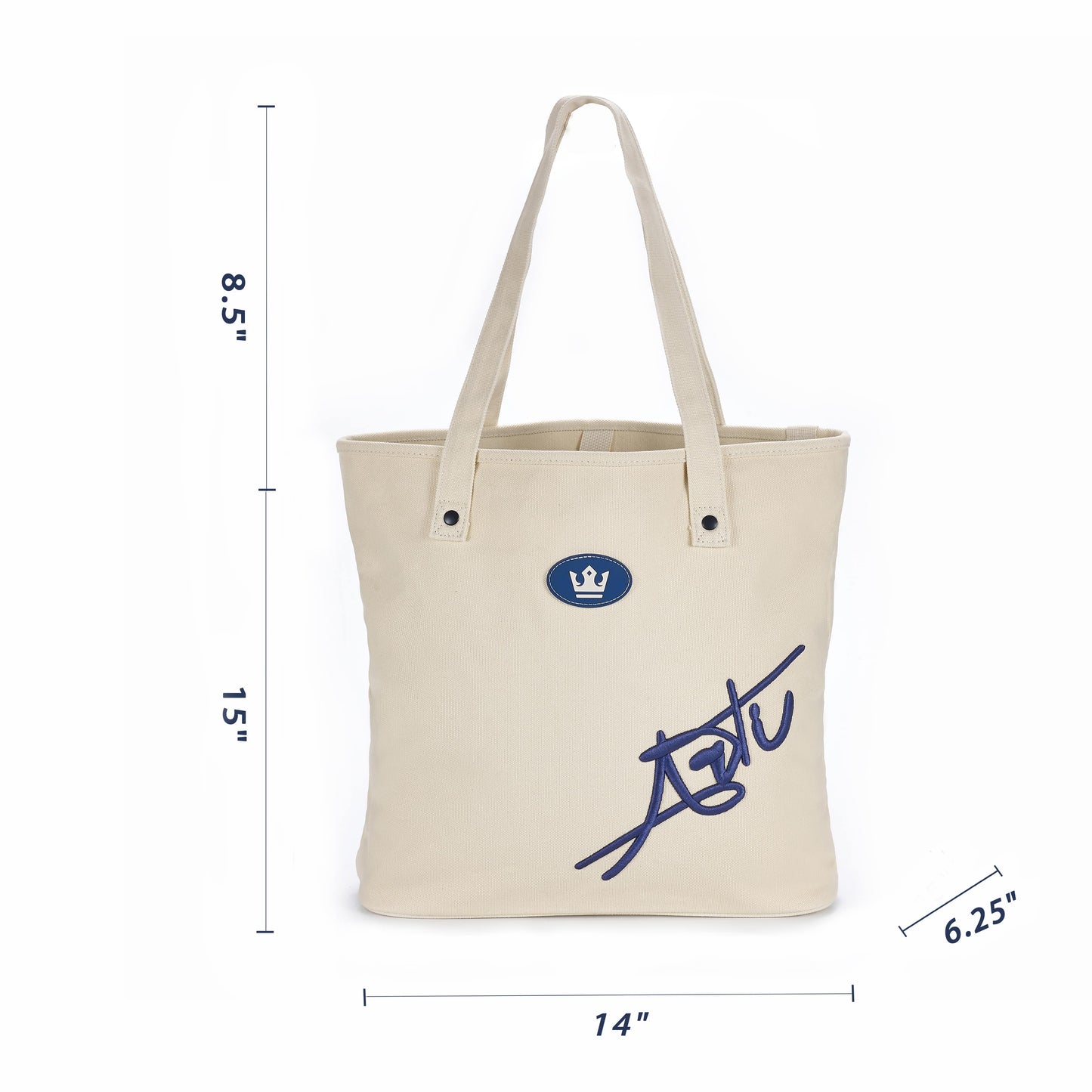 ARTI Signature Cotton Tote Bag | Cream | 14"×15"×6.25" | Heavyweight Canvas | Embroidered | ARTI - Niksstuff