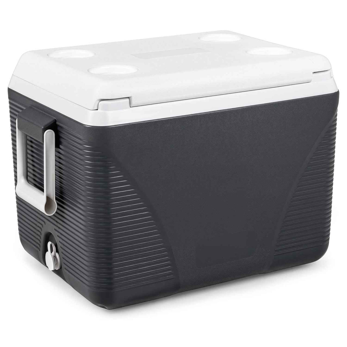 43 Quart Portable Hard Cooler with Cup Holders - Black