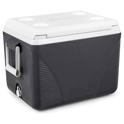 43 Quart Portable Hard Cooler with Cup Holders - Black