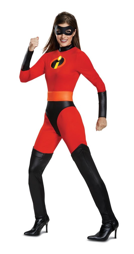 Mrs. Incredible Costume for Women - Incredibles Jumpsuit with Mask