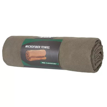 Fox Outdoor Large Microfiber Towel | Quick-Dry | Olive Drab, Black & Coyote - Niksstuff