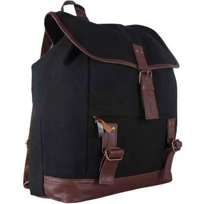 Fox Outdoor Adventurer Rucksack | Faux Leather Trim | 16¼" x 15⅛" x 6¼" | Olive Drab, Black & Brown