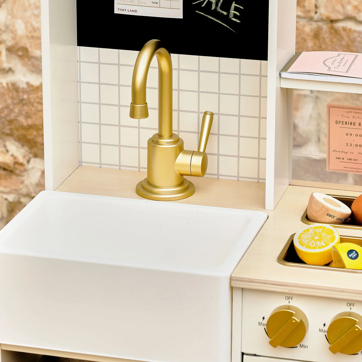 Tiny Land BistroSwitch 2-in-1 Play Kitchen & Bistro with 23 Accessories