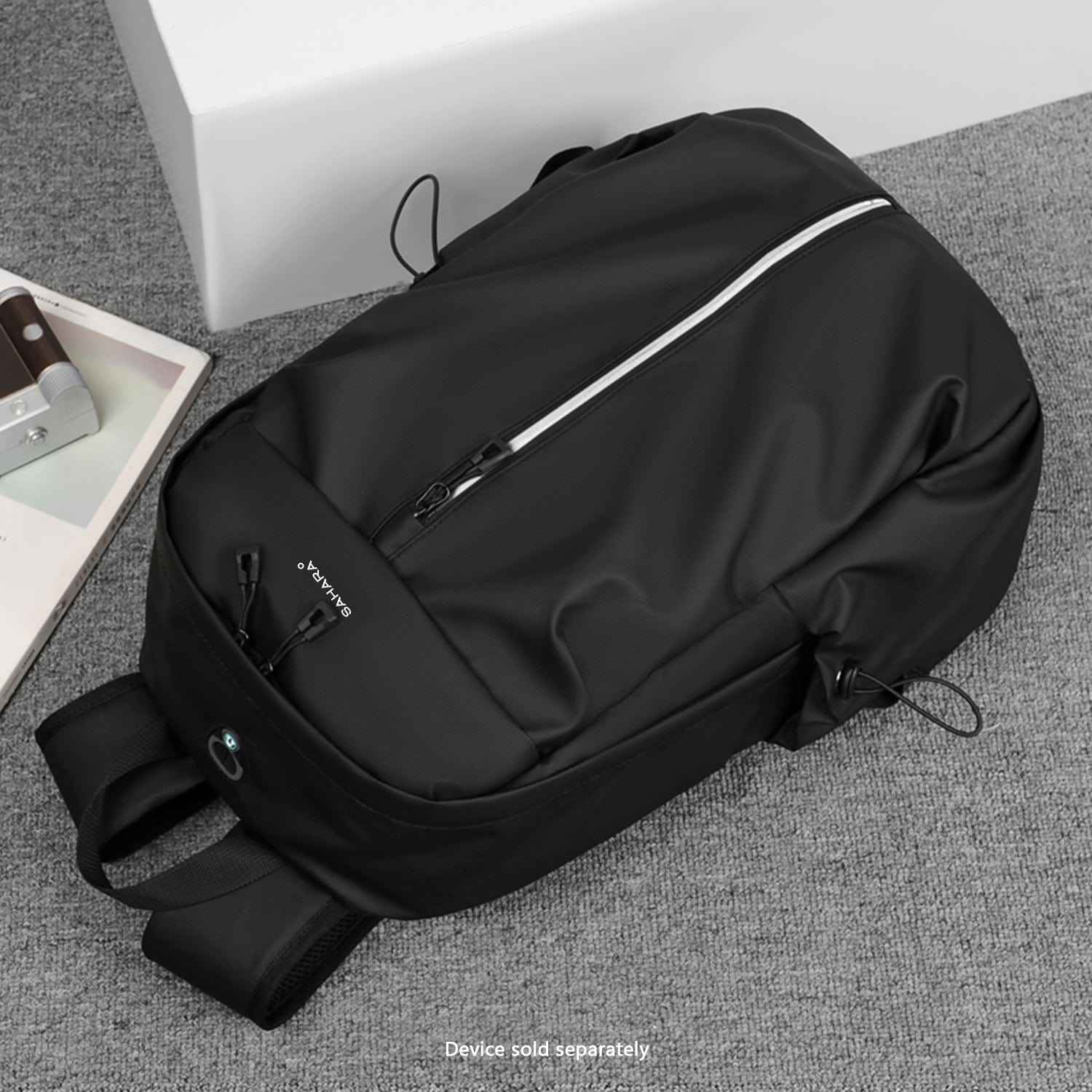 UrbanFlow Slim USB Laptop Backpack | Water-Resistant | Fits up to 16" | Black & Cool Gray