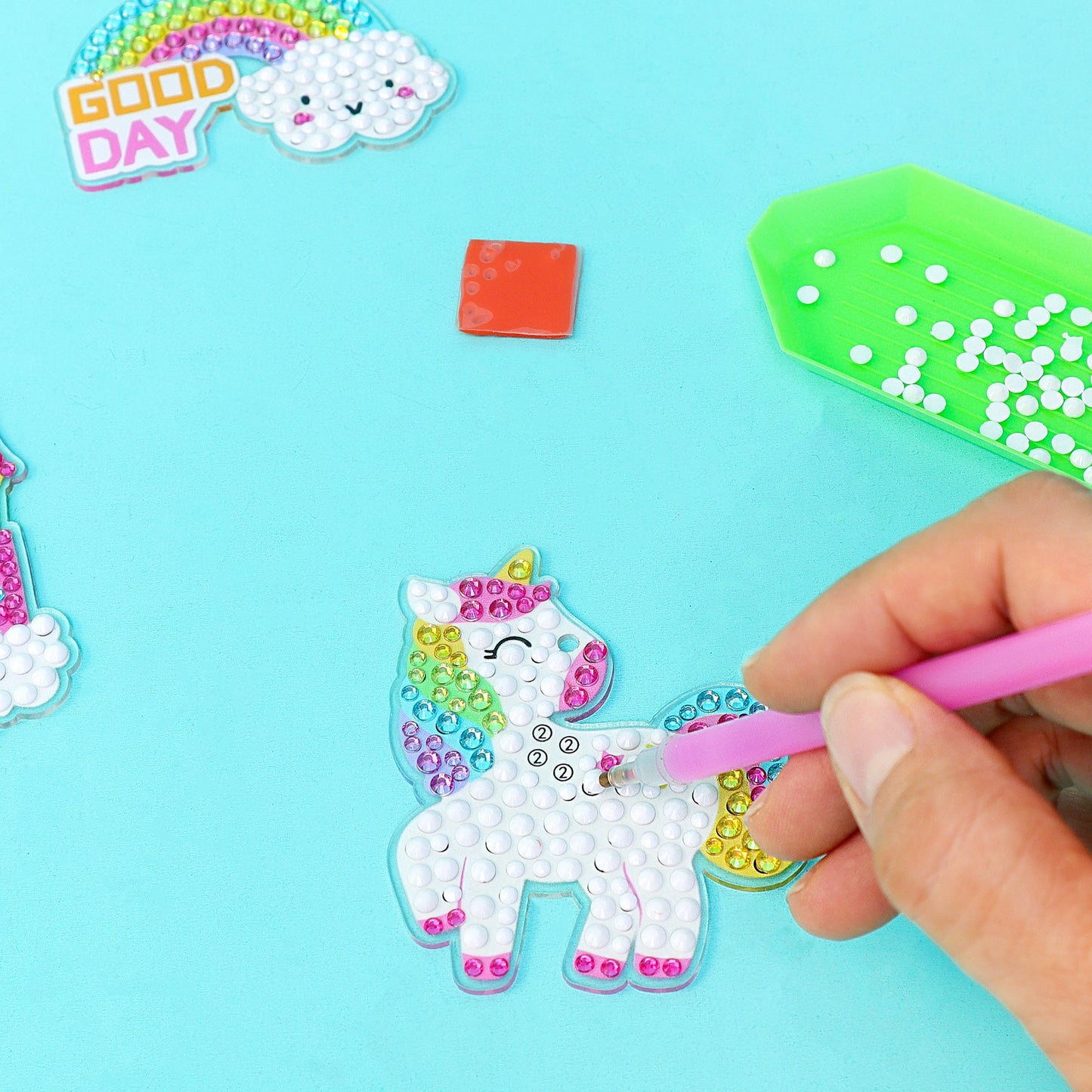 Unicorn Diamond Art Keychain Kit | Set of 15 Charms for Kids & Teens - Niksstuff