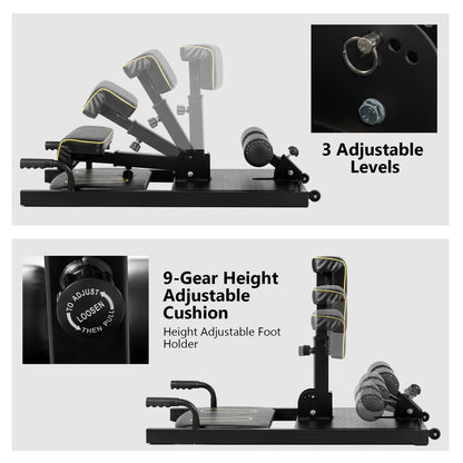 8-in-1 Home Gym Squat Machine | 220 lb Capacity | 9-Level Adjust | Iron Frame | Wheels | Full-Body