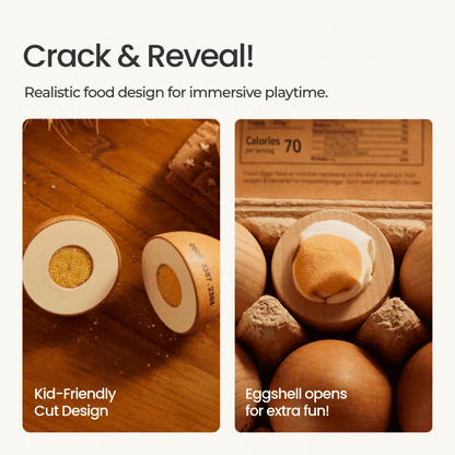 Tiny Land Wooden Egg Combo Playset - 6pc Beech Wood & Cloth