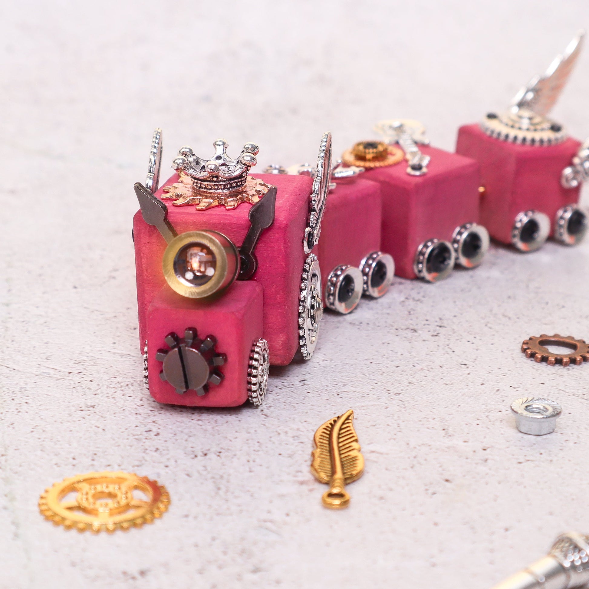 DIY Timber Train Kit | Wooden Train with LED Light & Paint - Niksstuff