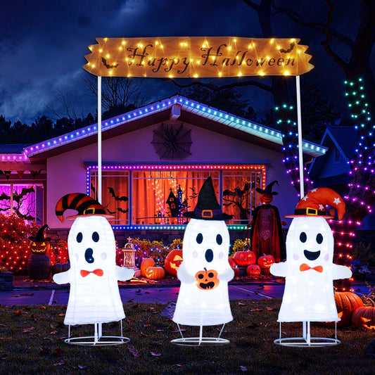 DirectDeals 4-Piece Halloween Pop-Up Ghosts & Gateway with LED Lights