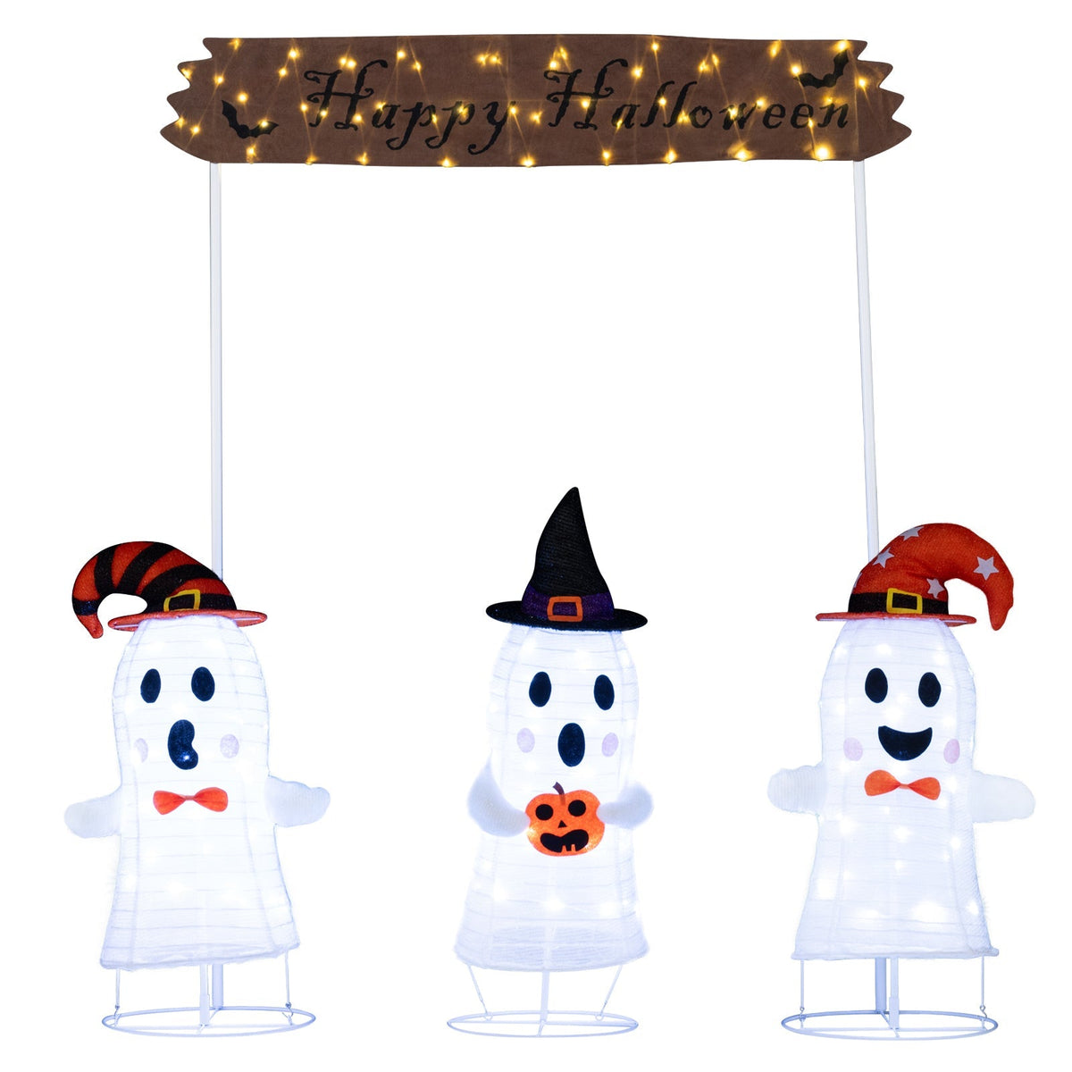 DirectDeals 4-Piece Halloween Pop-Up Ghosts & Gateway with LED Lights