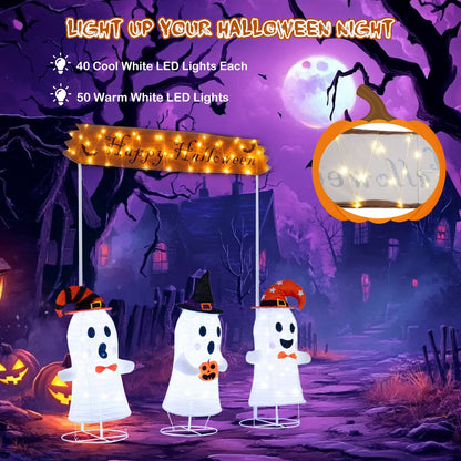 DirectDeals 4-Piece Halloween Pop-Up Ghosts & Gateway with LED Lights