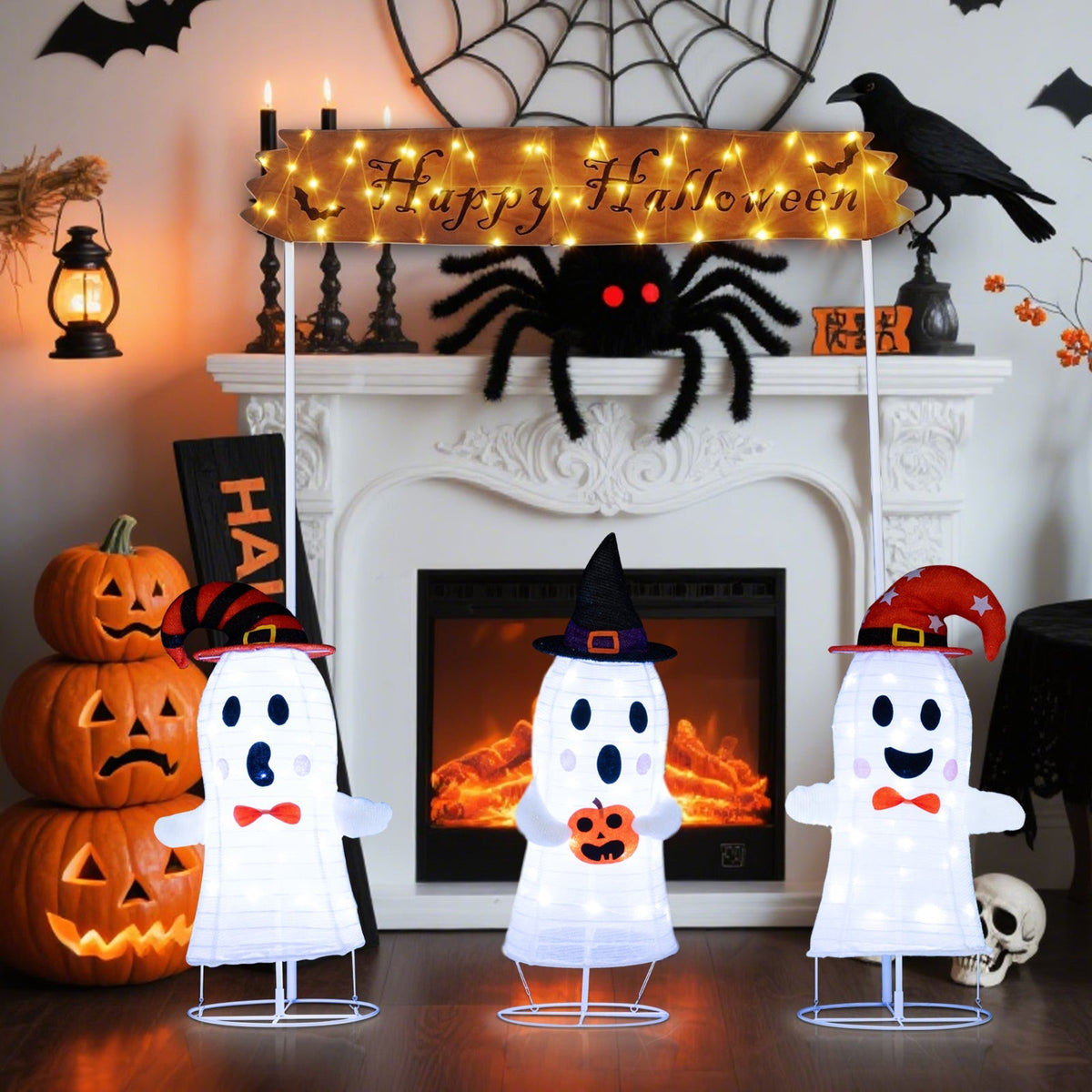 DirectDeals 4-Piece Halloween Pop-Up Ghosts & Gateway with LED Lights