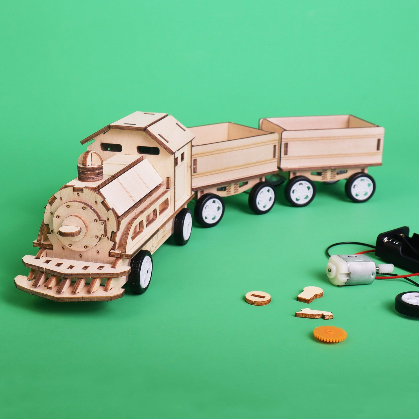Train DIY Kit | Motor-Driven Engineering STEM Toy for Kids 8+ - Niksstuff