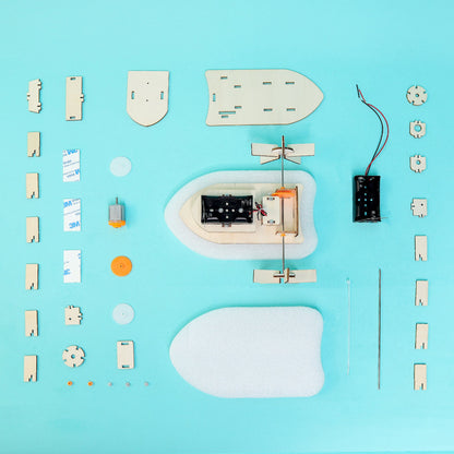 Paddlewheel Boat DIY Kit | Maritime Engineering STEM Toy Ages 6+ - Niksstuff