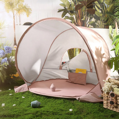 Tiny Land Kids Beach Tent Set with Sand Toys, UV Protection and Sandbag Anchors