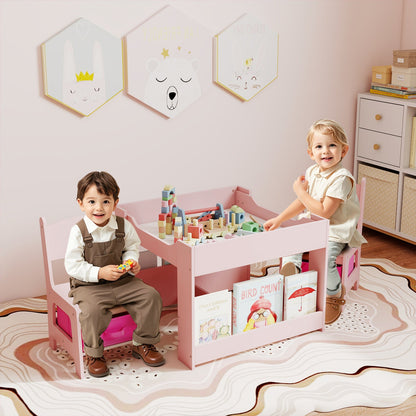 Kids Activity Table & 2 Chairs Set | Reversible Tabletop | Storage | ASTM & CPSIA Certified | Ages 3+