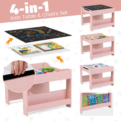 Kids Activity Table & 2 Chairs Set | Reversible Tabletop | Storage | ASTM & CPSIA Certified | Ages 3+