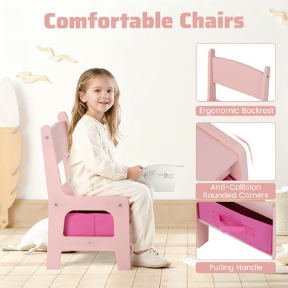 Kids Activity Table & 2 Chairs Set | Reversible Tabletop | Storage | ASTM & CPSIA Certified | Ages 3+