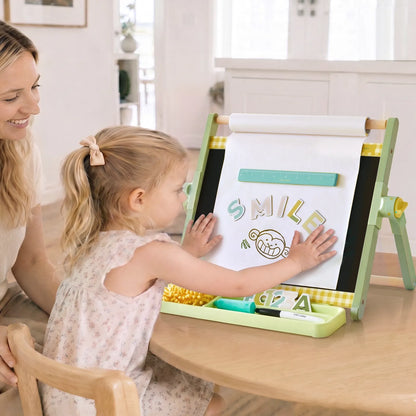 Tiny Land® Double-Sided Magnetic Tabletop Easel | Pink, Oatmeal or Green