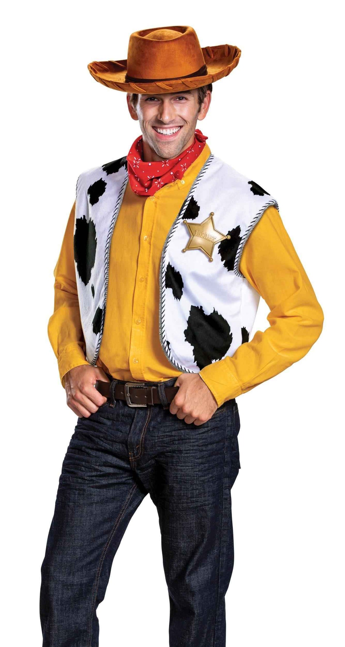 Disguise Toy Story Woody Adult Costume Kit - Hat, Vest, Badge, Bandana
