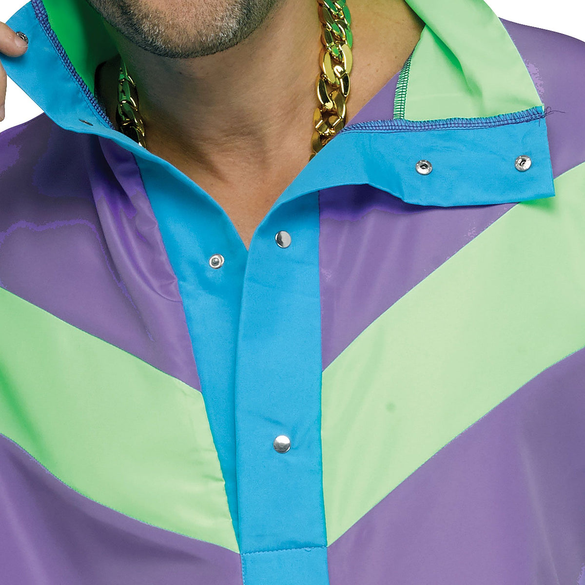 80's Retro Track Suit Men's Costume - Black Neon 2-Piece Set
