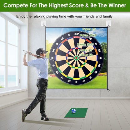 Golf Chipping Dart Game Mat Set with Sticky Balls and Carry Bag
