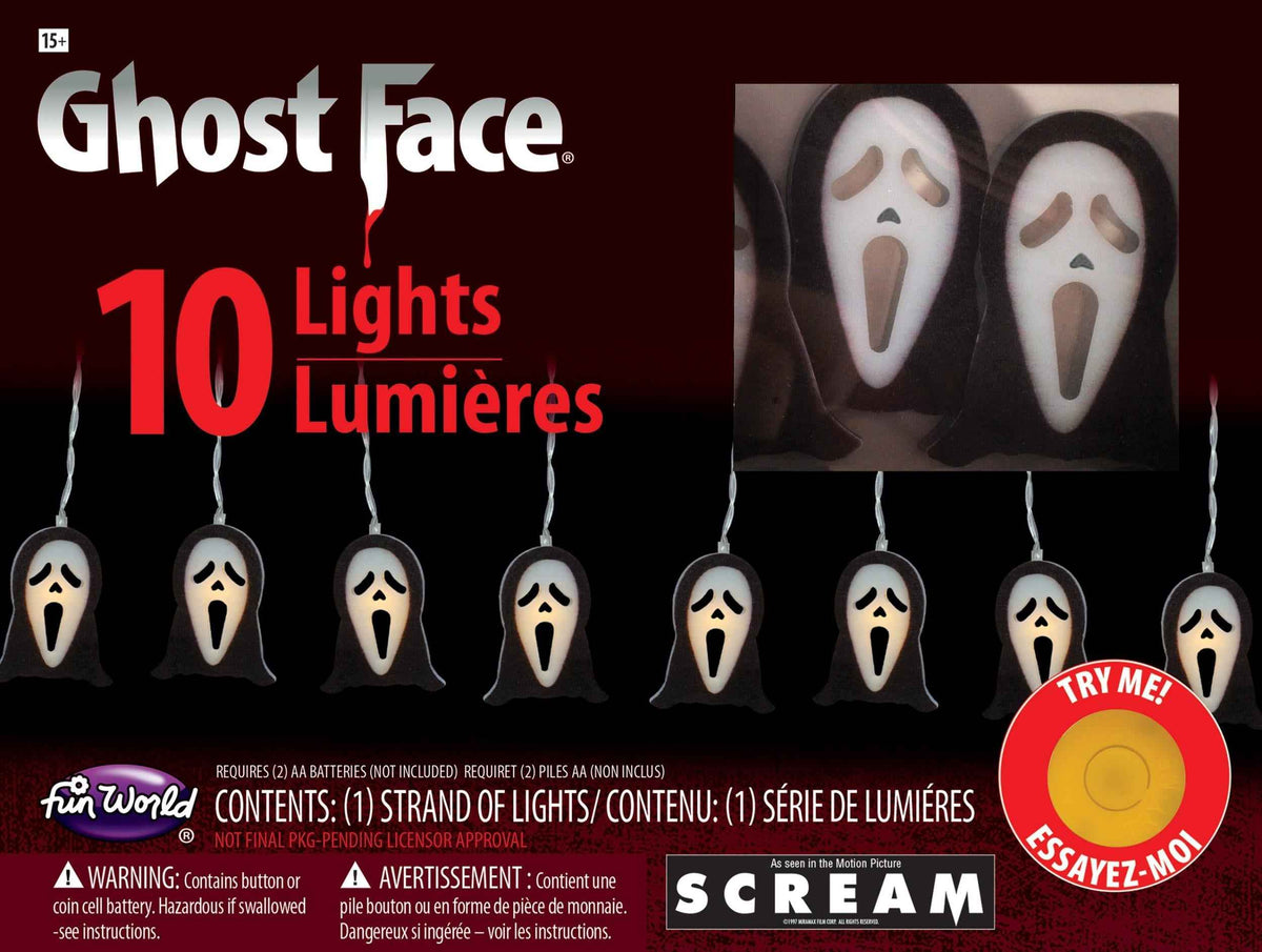 Scream Ghost Face 10 String Lights Lawn Decoration