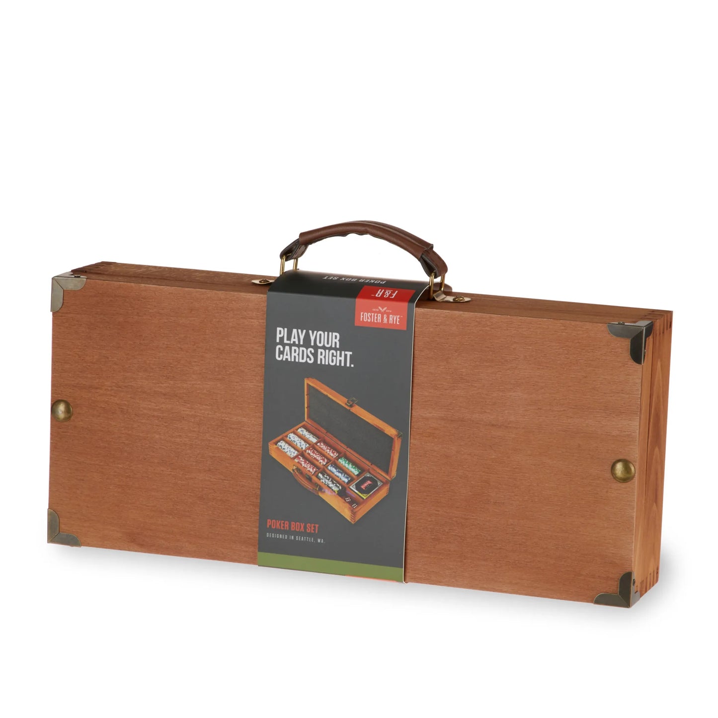 Poker Set by Foster & Rye – 225-Chip Wooden Box Set