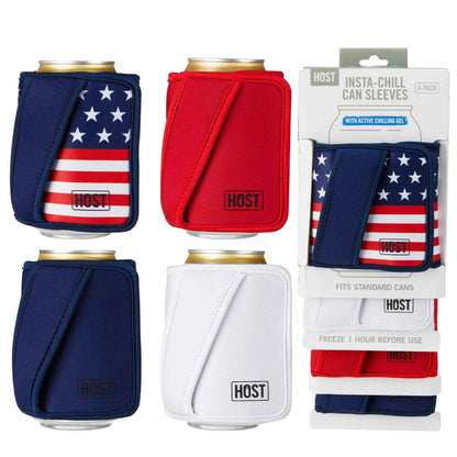 HOST Insta-Chill Can Cooler Sleeve Set of 4 | Active Cooling Gel | Chills in 10 Min