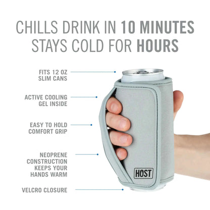 HOST Insta-Chill Can Cooler Sleeve Set of 4 | Active Cooling Gel | Chills in 10 Min