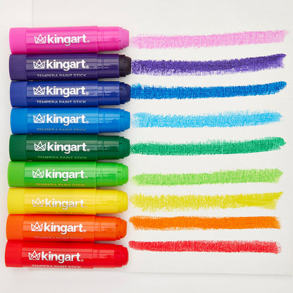 KINGART Tempera Paint Sticks - 24-Color Set, Washable & Mess-Free